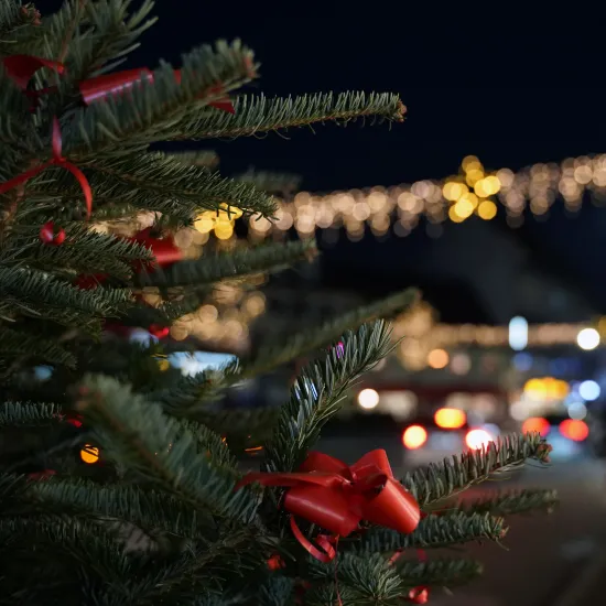 Leuchtender Weihnachtsstern in der Acherner Hauptstraße