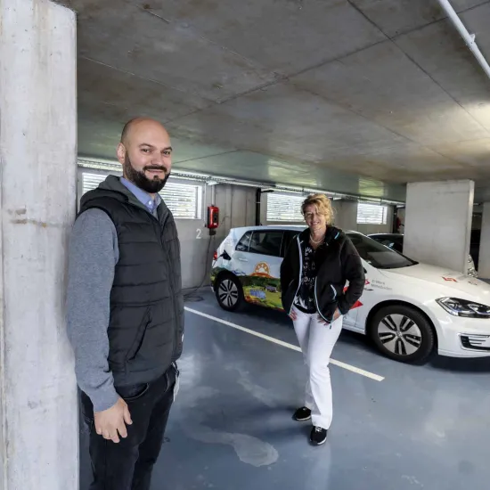 Michael Mathuni, E-Werk Mittelbaden, und Johanna Steiger, Herrenknecht Verwaltungs GmbH